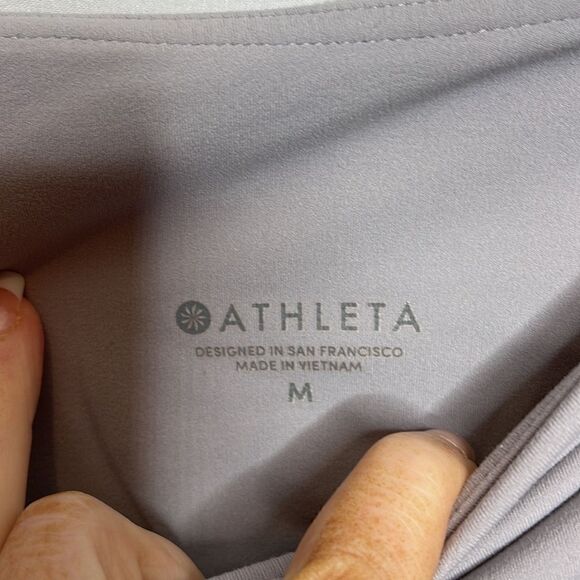Athleta Flare Leg High Rise Leggings In Grey Lavender. Size Medium. - Picture 8 of 12